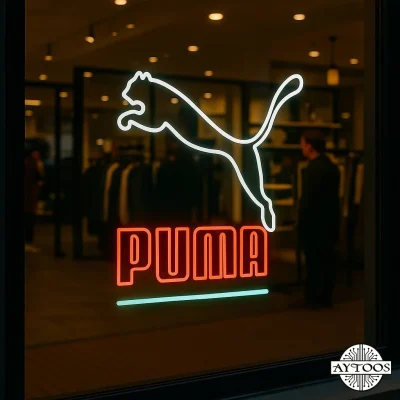 تابلو نئونی لوگو Puma (پوما) – مناسب فروشگاه کفش ورزشی و دکور بوتیک