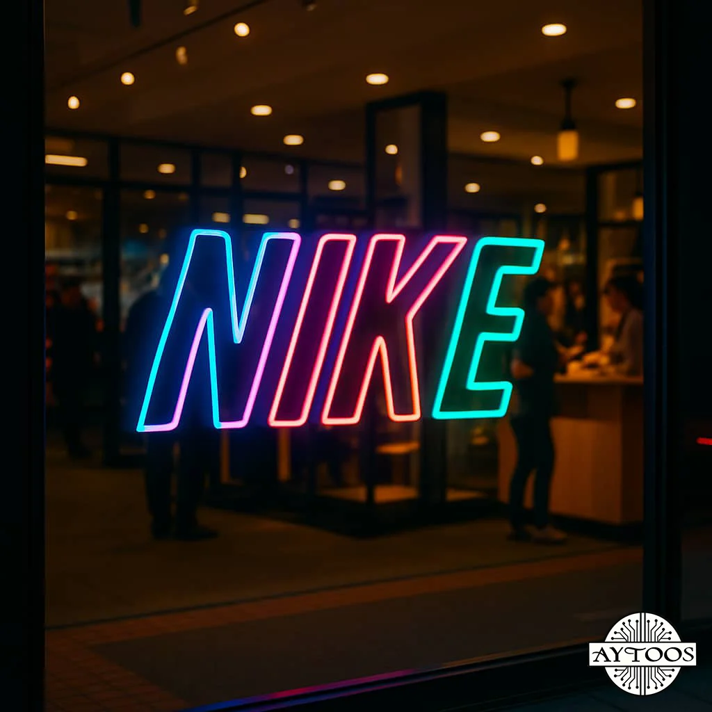 brands neon 3 تابلو نئونی نوشتهی NIKE – طراحی مدرن برای فروشگاه ها