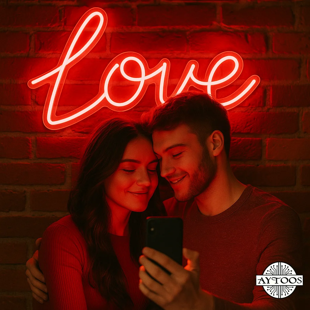 valentine neon 4 تابلو نئون ولنتاین Love تایپوگرافی بزرگ با نور قرمز نئونی