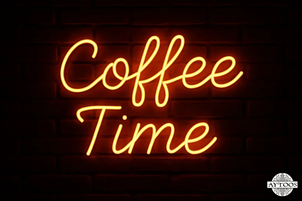 تابلو نئونی Coffee Time برای دکور داخلی کافه