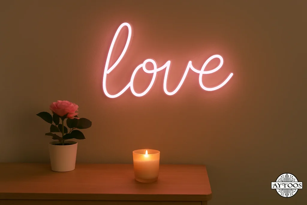 تابلو نئونی Love برای فضای رمانتیک اتاق خواب
